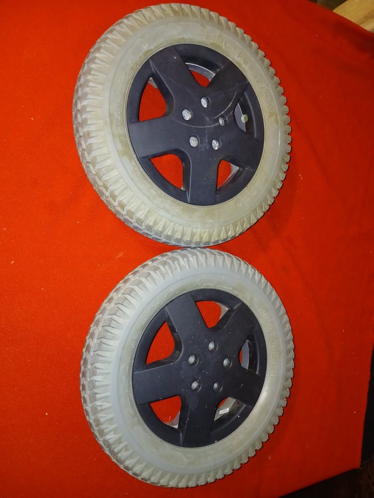 Invacare TDX SP pneumatic drive wheel black rim for power wheelchair