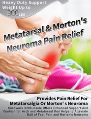 Cushwork Morton’s Neuroma Shoe Inserts for Metatarsalgia, Ball of Foot Pain, Pla