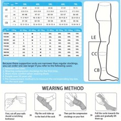 3 Pairs Plus Size 20-30mmHg Compression Calf Socks XL-7XL Footless Socks Unisex