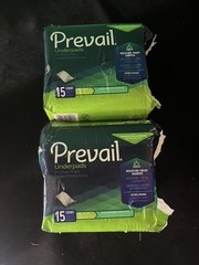 Prevail Total Care Disposable Underpad Fluff 23X36″ (2x) 15 Pads Large Ex Strong