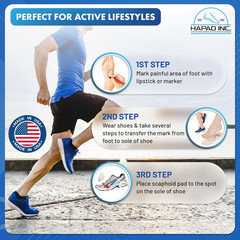 Scaphoid Pads for Men & Women, Medium (Pack of 1) – Adhesive Backing, Flat Foot
