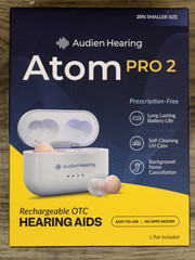 Audien ATOM PRO 2 Wireless Rechargeable OTC Hearing Aids New Sealed