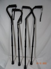 Offset Handle Walking Cane Adjustable 29″ -38″ 300LB Black Rubber Foot