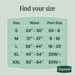 Depend Fresh Protection Incontinence Underwear for Women, Adult Diapers, L,17-72