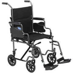 Invacare Transport Wheelchair w/19″ Seat, Removable Arms, Steel Frame – Black