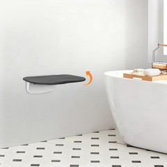 ABS 90° Folding Shower Seat Bench Wall Mounted Seat Foldable Shower Seat