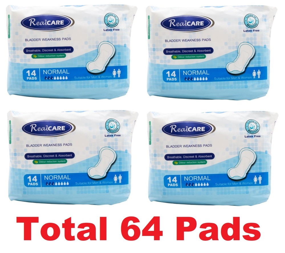 56 x REALCARE REAL CARE BLADDER WEAKNESS PADS NORMAL ABSORBENCY 4 (4 x Pk14)