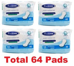 56 x REALCARE REAL CARE BLADDER WEAKNESS PADS NORMAL ABSORBENCY 4 (4 x Pk14)