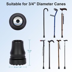 8 PCS 3/4 Inch Cane Tips Heavy Duty Rubber Anti Slip Replacement Foot Caps