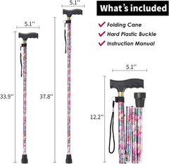 Stylish Pink Adjustable Walking Cane for Enhanced Mobility – Lightweight Design