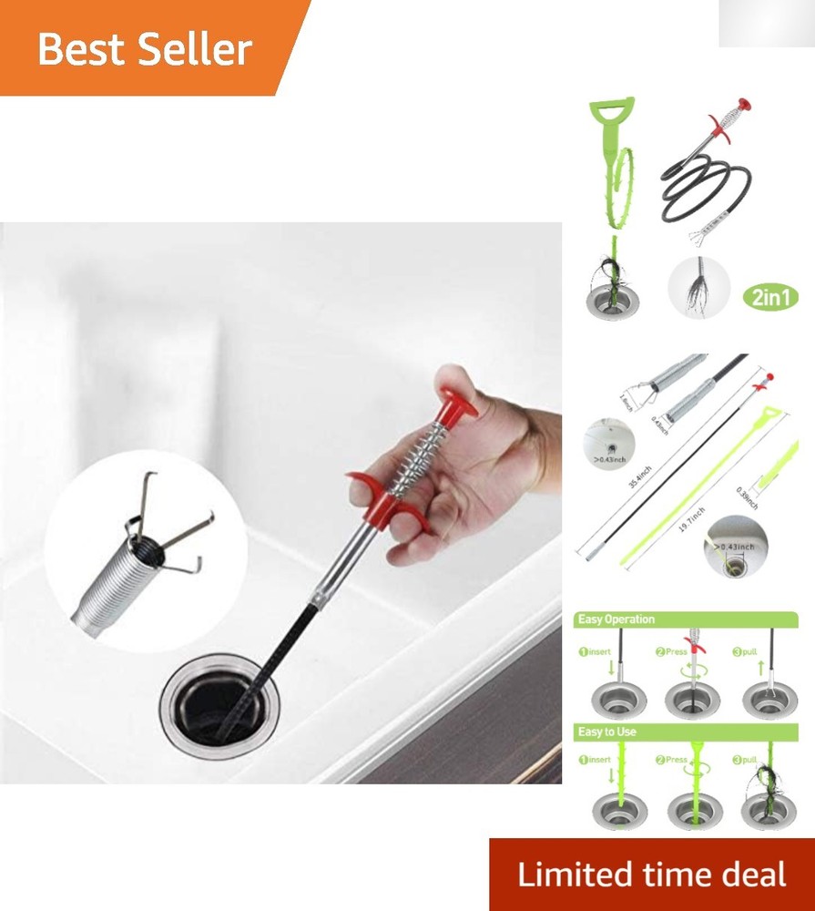 Slender 35.4-Inch Tool with 4 Claws for Efficient Drain & Litter Cleanup