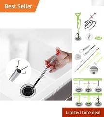 Slender 35.4-Inch Tool with 4 Claws for Efficient Drain & Litter Cleanup