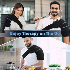 Comfytemp Shoulder Ice Pack Wrap Brace Compression Sleeve S/M, Black