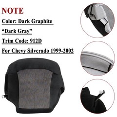 Front Driver Side Bottom Replacement Cloth Seat Cover Dark Gray 12D Black