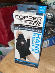 Copper Fit Hand Relief Compression Gloves – S/M Relief For Arthritis & Swelling