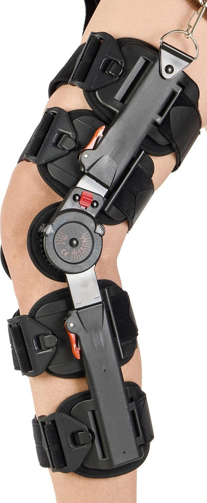 Adjustable Hinged Knee Brace Black Quick Release Buckles Angle Adjustable