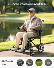 25lbs Lightweight Carbon Fiber Electric Wheelchairs All Terrain Airline Approve