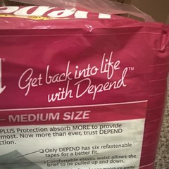 Vintage Depend 1990 Super Rare Mint Bag Size Medium Sealed 24 Diaper Deal