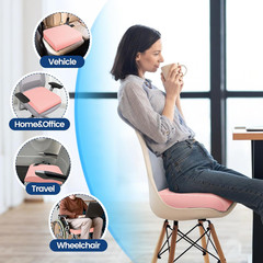 Memory Foam Seat Cushion Large 16×18″ Tailbone Relief Office Chair Cushion Pink