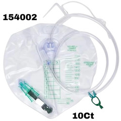 10Pack Urinary Drainage Bag w/ Anti-Reflux Chamber Large 2000ml Capacity 154002