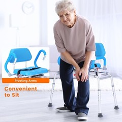 Sliding Shower Chair Tub Transfer Bench with 360° Swivel Seat Adult Elderly NEW