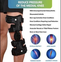 Komzer OA Unloader Knee Brace Adjustable Medical Grade Universal Left Black