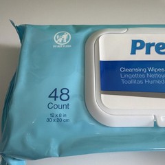 Presto Cleansing Wipes 1 Pack 48 Counts 12×8 In, Alcohol Free, Hypoallergenic