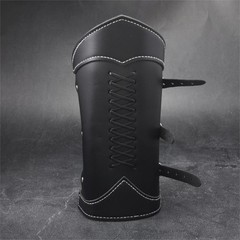 Modern Style Protective Wristband Adjustable Arm Guard Alloy Accent Leather For