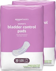Amazon Basics Women’s Bladder Control Pads – Ultimate Long – 60 Ct