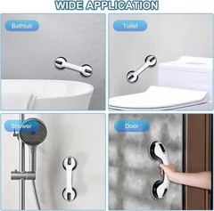 Suction Grab Bars 2 Pack Shower Handle Bathroom Safety Support No Drill