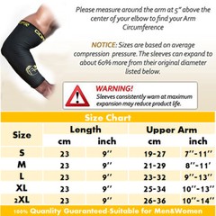 Copper Elbow Brace Compression Support Sleeve Arthritis Tendonitis Joint Pain HG