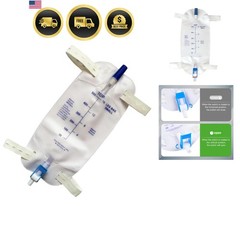 4 Pack Easy-Tap Leg Bag Urinary Drainage Bag, 500 ML Anti-Reflux Valve, Cloth…