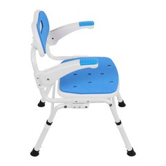 Folding Shower Chair with Arms and Back for Seniors Handicap Disabled Orange US