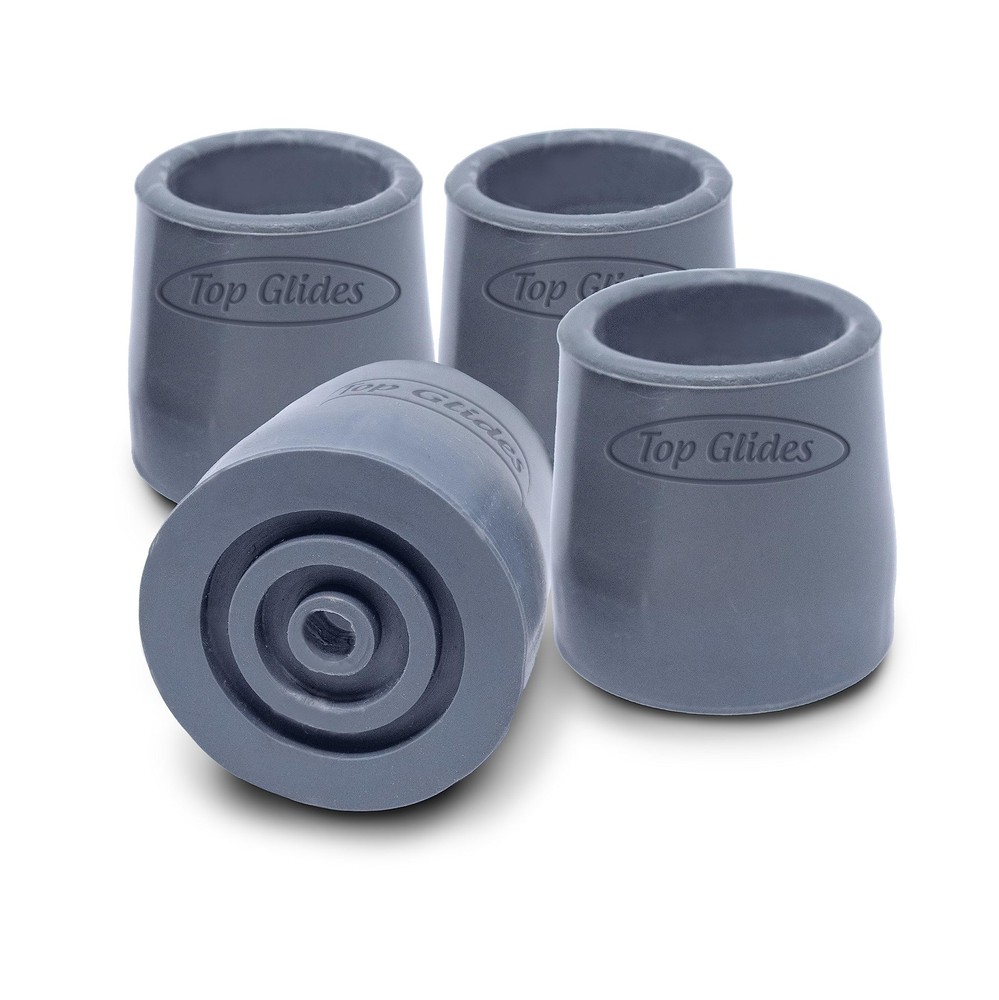 Top Glides Steel-Reinforced Walker Glide Tips 4 Count (Pack of 1), Gray