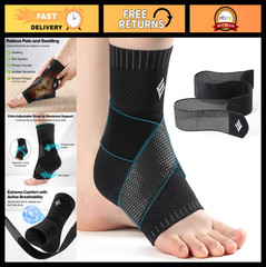 Ankle Brace Support for Sprains & Swelling, Compression Sleeve for Pain Relief