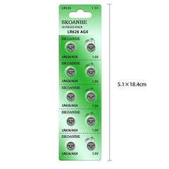 SKOANBE 50PCS SR626SW LR626 AG4 377 1.5V Button Coin 10 Count (Pack of 5)