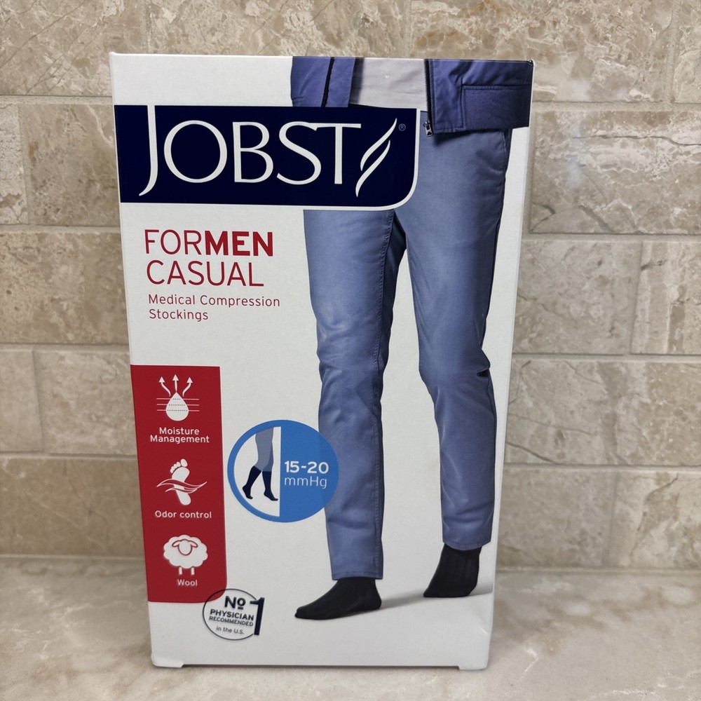 Jobst for Men Mens Casual Compression Knee Socks 15-20 mmhg Supports Therapeutic