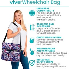 Water-Resistant Wheelchair Accessory Bag with Four Outer Pockets for Convenience