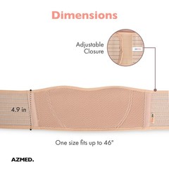 AZMED Maternity Belt Back Support – Adjustable Abdominal One Size, Beige