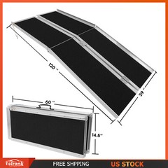 10ft Aluminum Multi-Folding Wheelchair Scooter Mobility Ramp Portable 600 LB