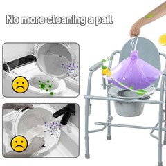 Commode Liners 120pcs Strong Portable Toilet Bags Leak Proof Lemon Scented To