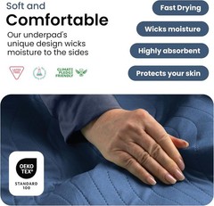Reusable Incontinence Pads – 18×24 Waterproof Protection, Navy & Green, 4 Count