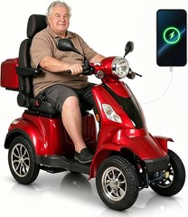 HS4W-A2R Heavy-Duty 4-Wheel Mobility Scooter 37 Miles Range 3-Speed 500lbs Load