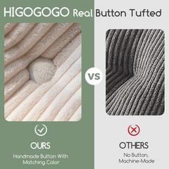 HIGOGOGO Papasan Chair Cushion with Corduroy Cover (Without 48inch, Beige