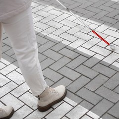 Blind Cane Stick – Mobility Reflective Red-White Foldable Walking Baston para