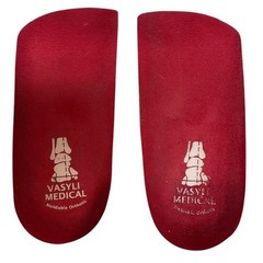 Vasyli Women’s Custom Red 3/4th Length Orthotics High Density Insoles One Size