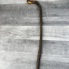 Natural Hardwood Walking Stick Cane Rustic Handcrafted Hiking Staff 34 Inch Bark