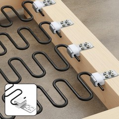 Ezymivs 10 PCS Couch Spring Clips, 15.7″x8.6″-10PCS(40Screws), White&silver