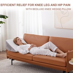 Bedluxe Knee Pillow For Back Sleeping Leg Pillow Knee Wedge Pillow Memory Foam
