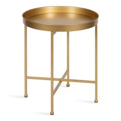 Kate And Laurel Celia Glam Round Side Table 18.25 X 18.25 X 22 Gold Modern